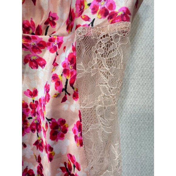 Victoria's Secret Women's Satin Slip Nightie Criss Cross Back Sz M Multi Blossom - Picture 7 of 14